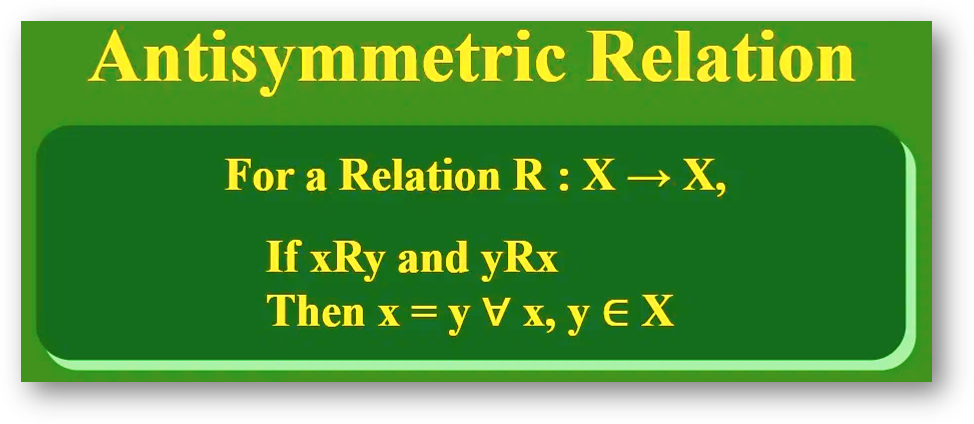 Antisymmetric Relation(Class 11 Math)-Definition, Formula, Types, Solved Examples, FAQs Notes Study Material pdf download free
