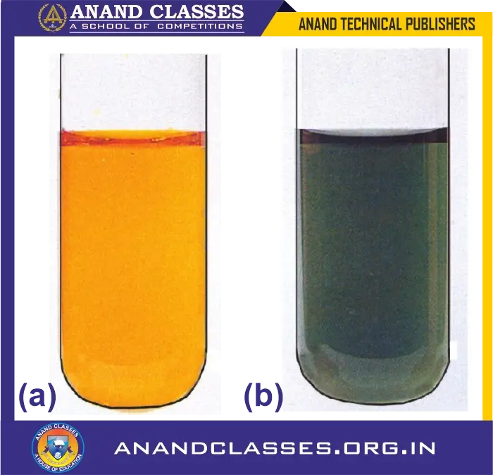 Characteristics of Chemical Reactions with Laboratory Examples β Class 10 Chemistry-ANAND CLASSES (a) Potassium dichromate solution is orange in colour. (b) When sulphur dioxide gas is passed through potassium dichromate solution, the orange colour of potassium dichromate solution changes to green.