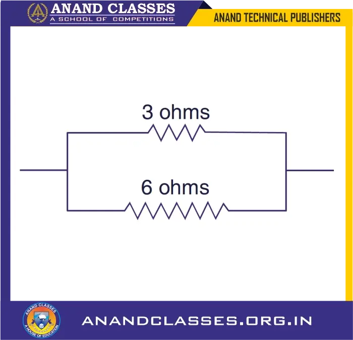 Calculate the equivalent resistance when R₁ = 3 Ω and R₂ = 6 Ω are connected in parallel.