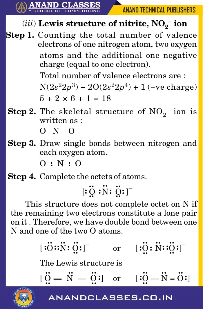 Lewis structure of nitrite ion